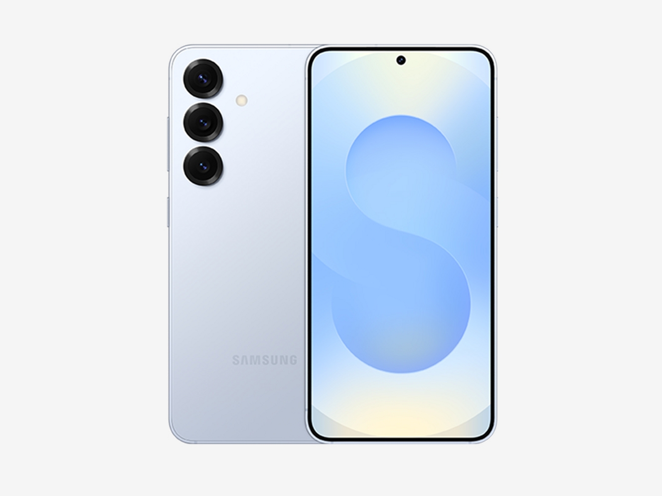 Vista frontal y posterior de un teléfono S25