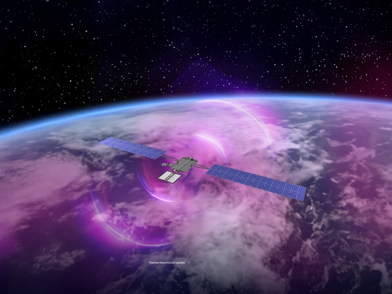 Una vista de un satélite Starlink orbitando sobre la Tierra.