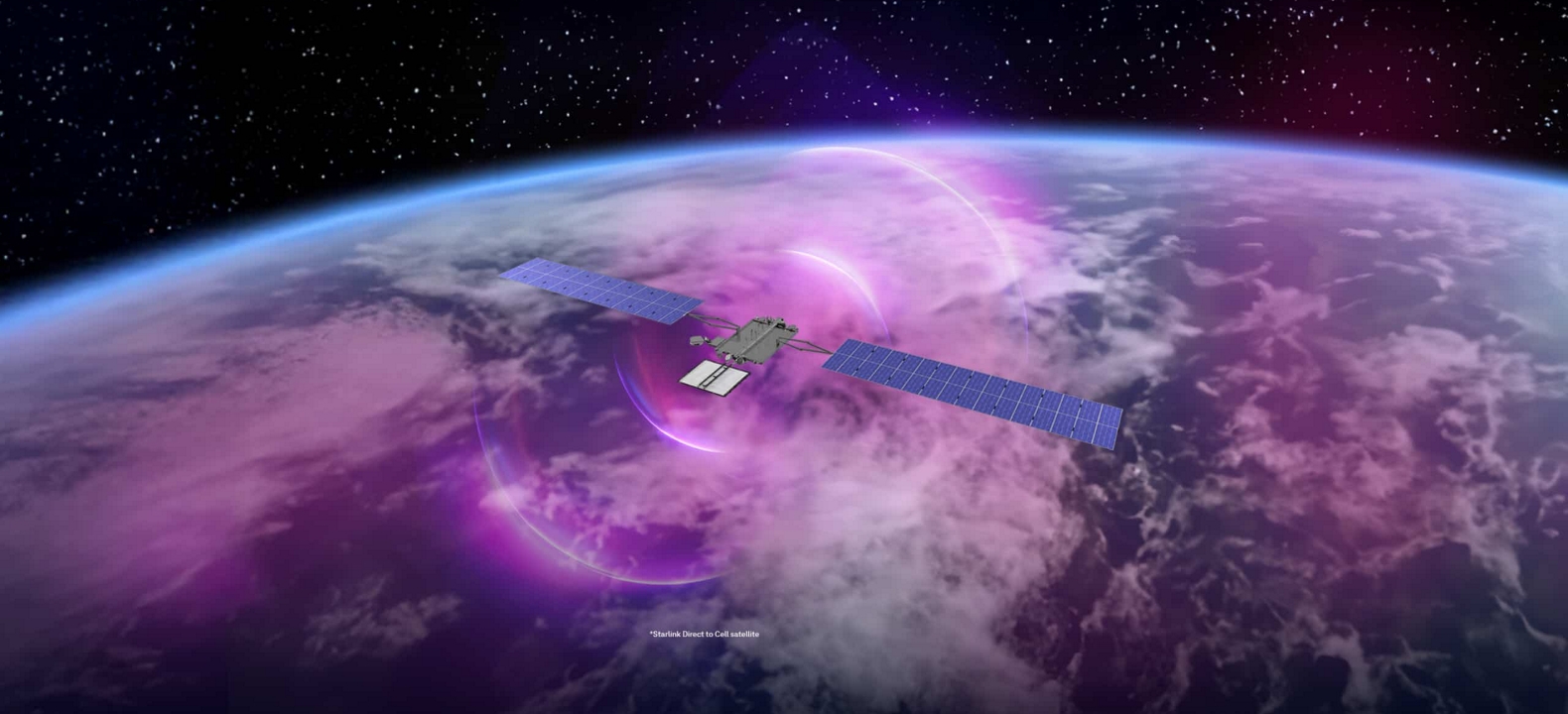 Una vista de un satélite Starlink orbitando sobre la Tierra.