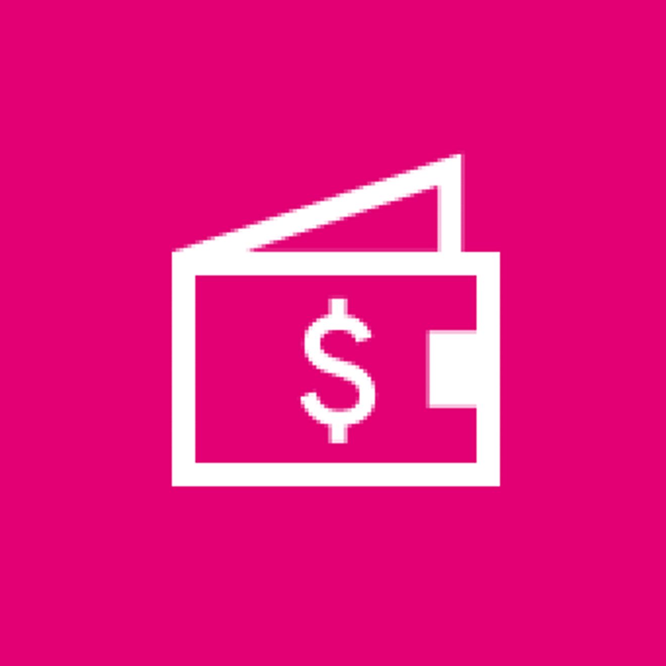 Ícono de ahorros sobre fondo magenta
