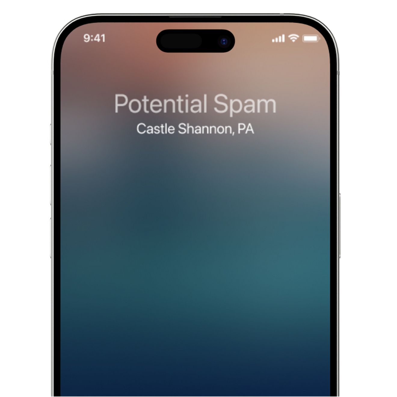 Pantalla de iPhone mostrando "Posible spam".