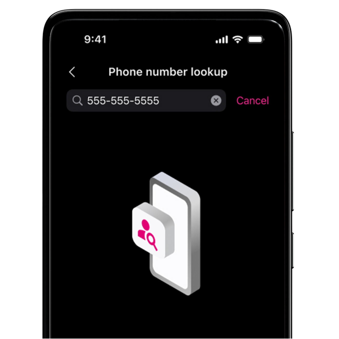 Búsqueda de número en la pantalla del teléfono.