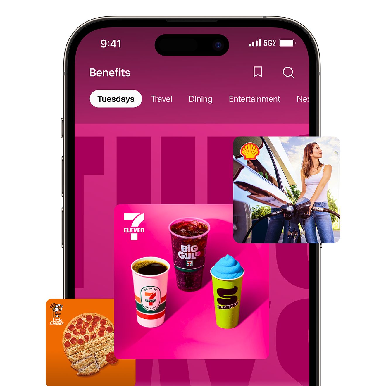Captura de pantalla de las ventajas y beneficios en la app T-Life.